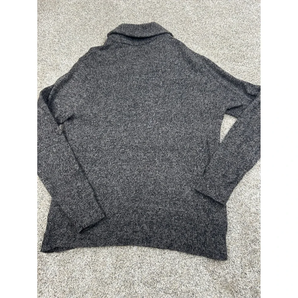 J.Crew Mens Gray Marl Lambswool Blend Shawl Collar Button Sweater Large #0852